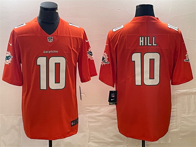 Men's Miami Dolphins #10 Tyreek Hill Orange Vapor Untouchable Limited Stitched Football Jersey